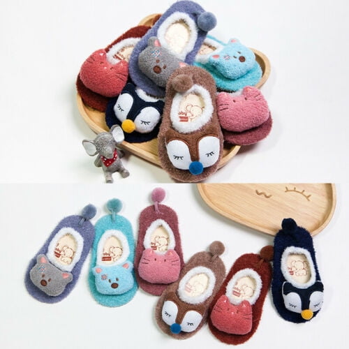Newborn Baby Girl Boy Kids Comfy Unisex Animal Anti-slip Socks Boots 0-3 Years